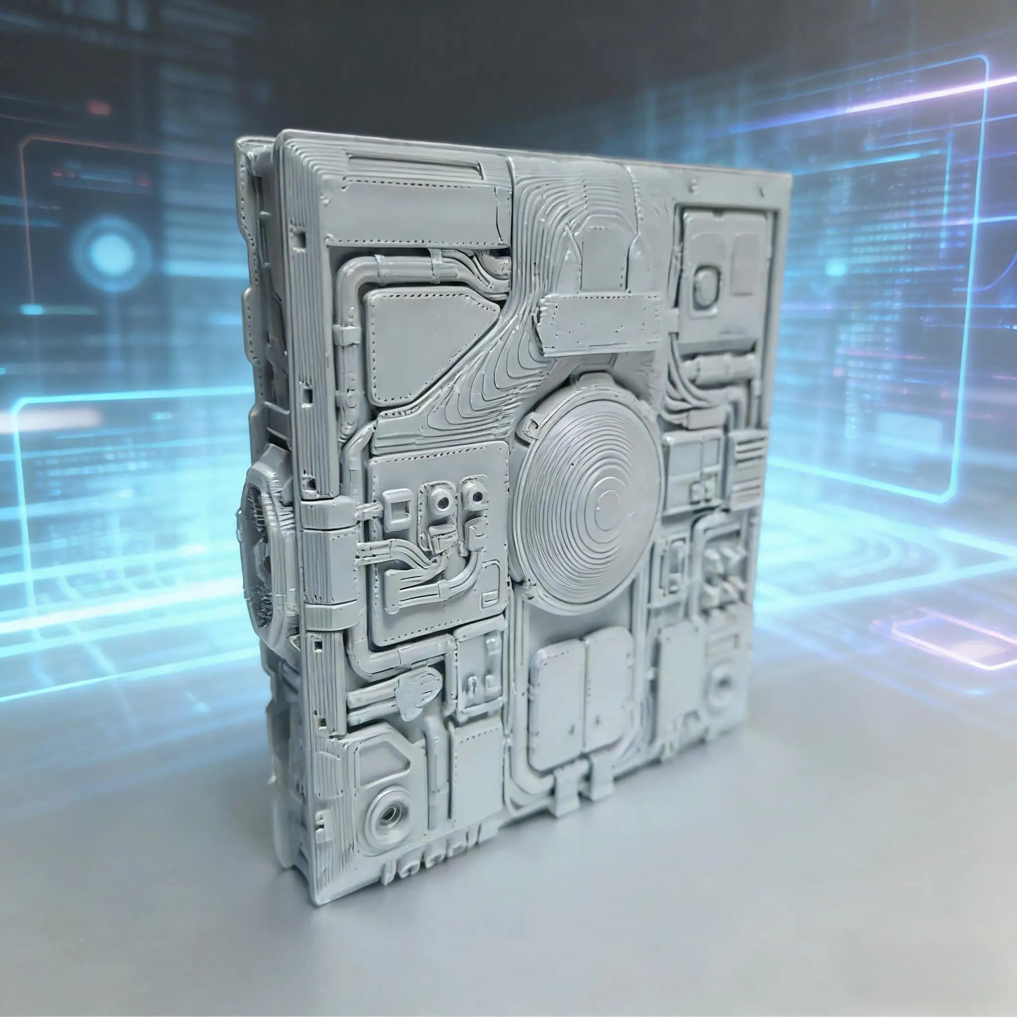 Sci-Fi Mechanical Panel Model Cyberpunk Tech Wall Tile Industrial Sci-Fi Terrain Base for Diorama & Miniature Scenery Oasis Select