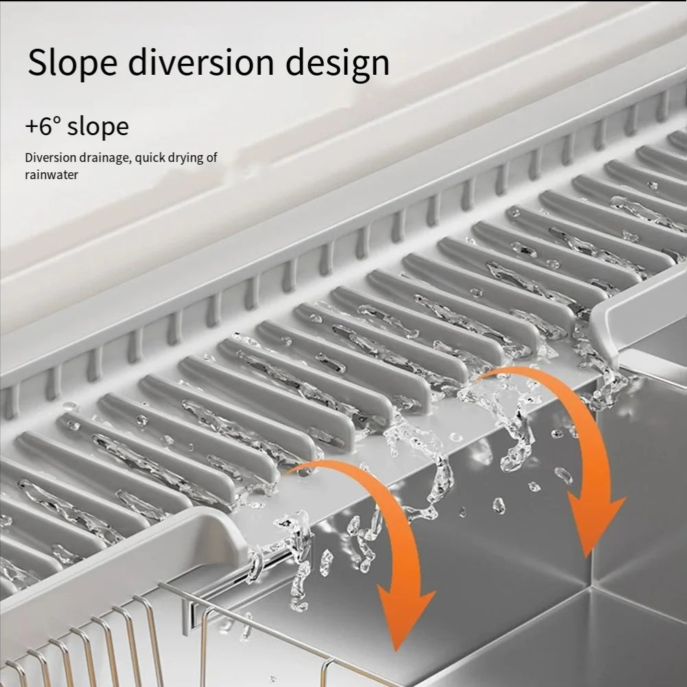 Kitchen Sink Splash Guard Silicone Drainage Mat Dish Soap Dispenser Sponge Holder Mat For Kitchen Sinks Narrow Edge Oasis Select