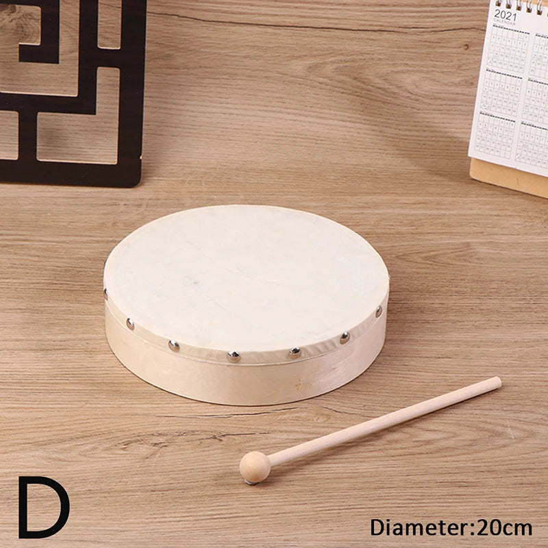 Frame Drums 4/6/7/8/9/10 Inch Hand Drum Wood Drum With Drum Stick Set Musical Game Kids Educational Toy Percussion Instrument Oasis Select D