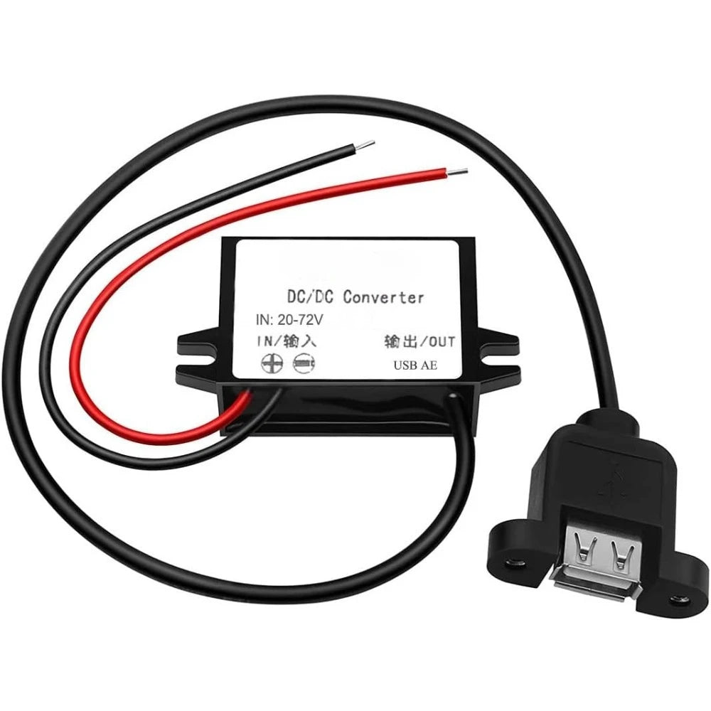 DC/DC 20-72V To 5V 3A 15W USB Output Converter Step-Down Module Waterproof Transformer For LED Light GPS Navigation Device MP3 Oasis Select