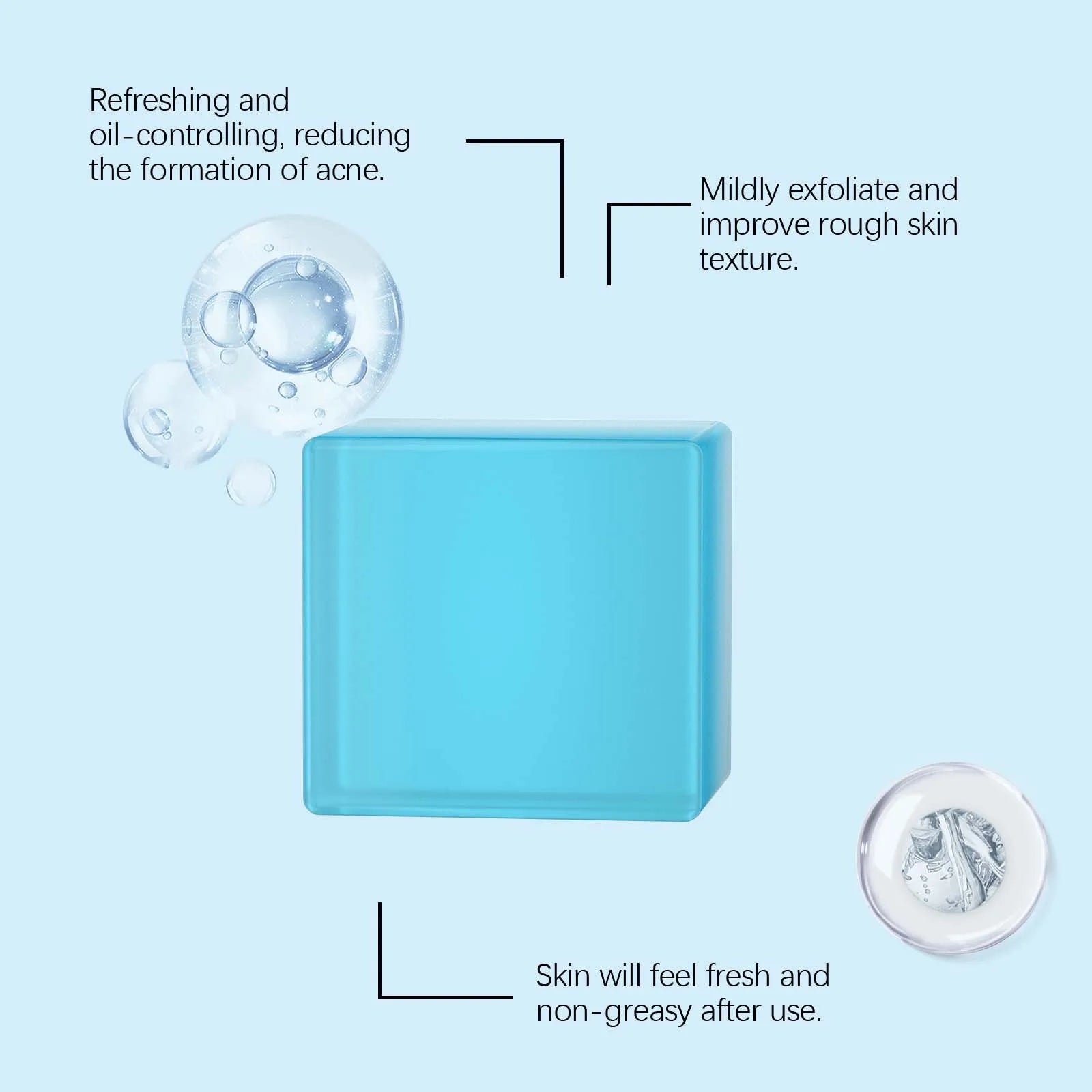 100G Face Cleaning Soap Bar Gentle Cleaning Dirts Oil Control Refreshing No Tight Improve Smoothness Acne Care Facial Soap Oasis Select