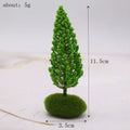 Miniature Model Trees Dollhouse Moss Rock Wooden Base DIY Diorama