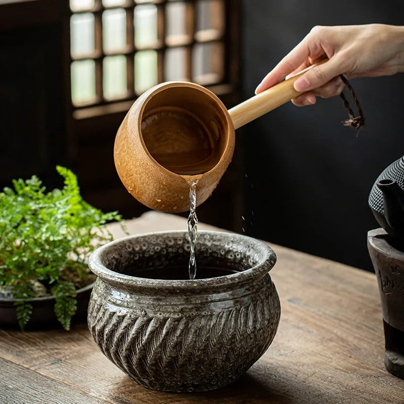 Bamboo Soup Ladle 400ml – Japanese Style Water Scoop Spoon Bamboo Kitchen Ladle Oasis Select