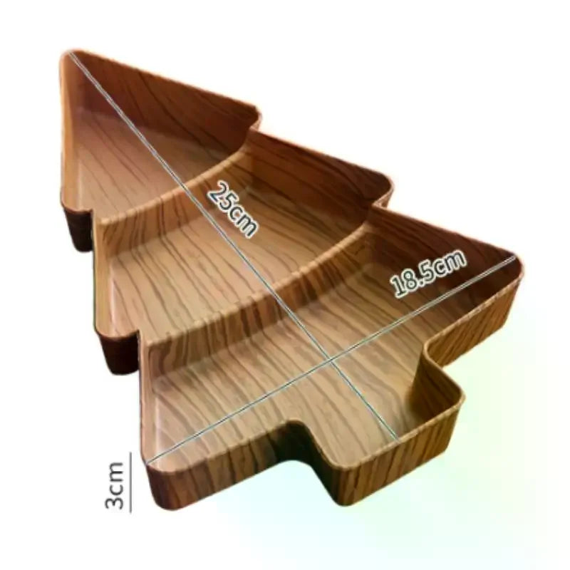 Christmas Tree Snack Plate 3-Compartment | Festive Serving Tray