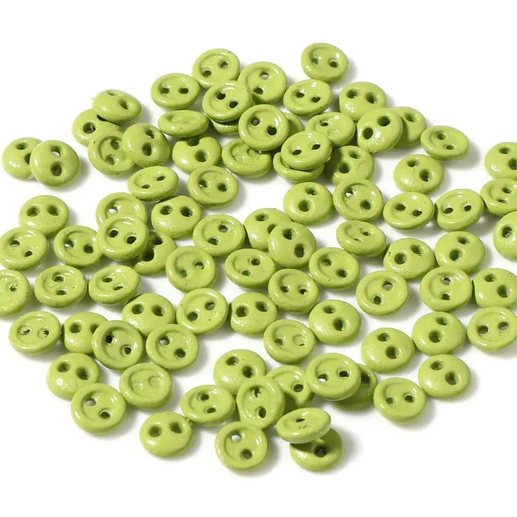 50pcs Mini Round Sewing Buttons 3/4/5mm – 2-Hole DIY Craft Sewing Buttons Oasis Select grass green-4mm