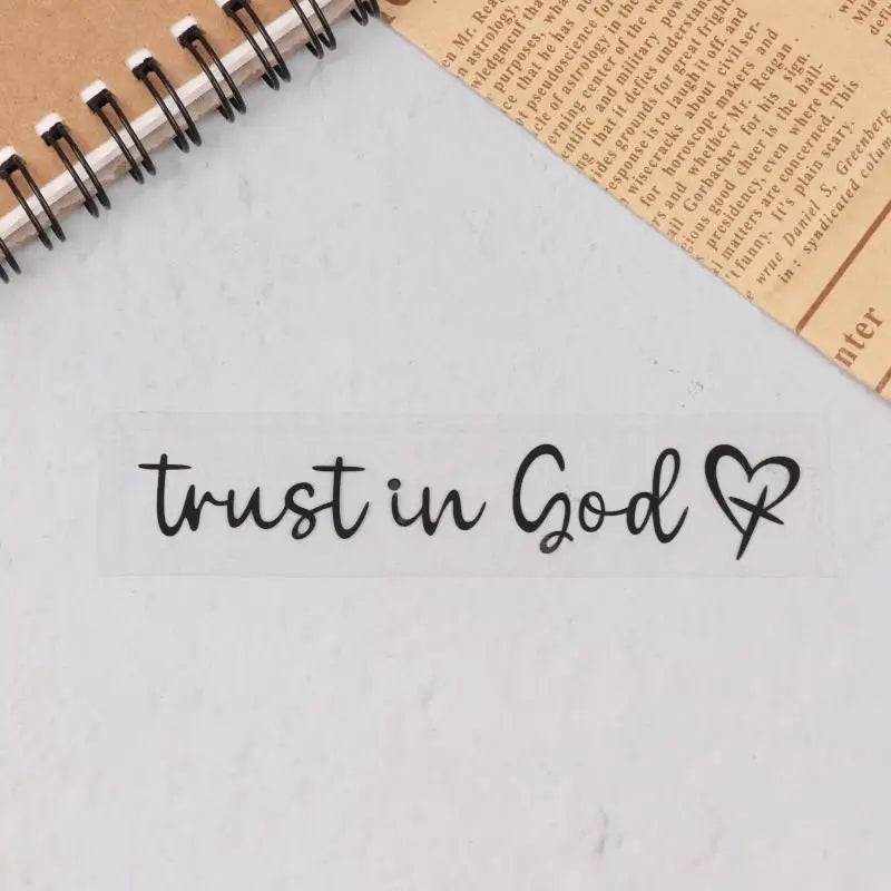 Trust In God Heart Car Rear View Mirror Sticker Decal Faith Bible Verse Christian Church Auto Vehicle Bumper Decor Oasis Select Black