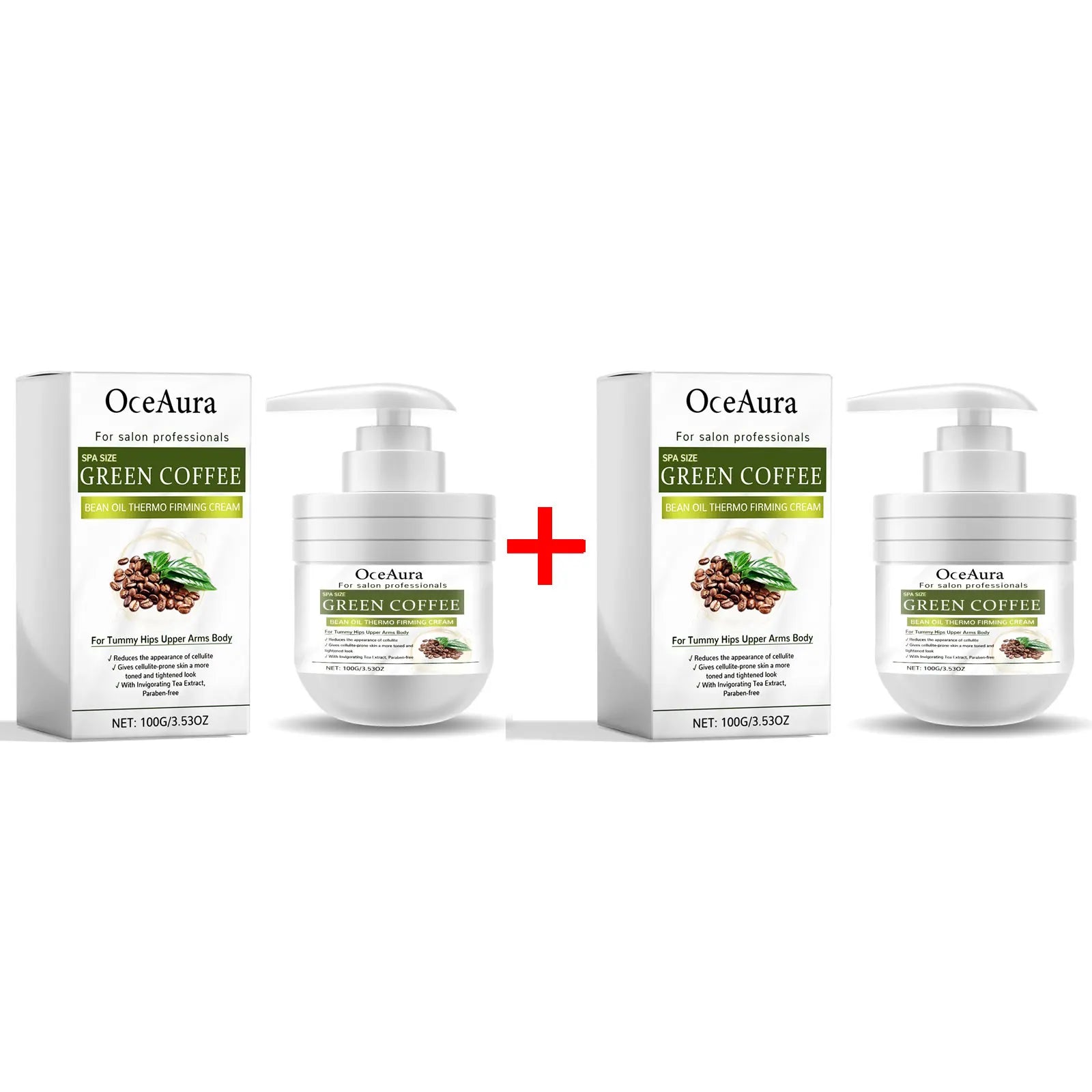 OceAura Retinol Anti-Aging Face & Body Moisturizer Cream 100g Anti-Aging Moisturizer Oasis Select Green Coffee X 2PCS