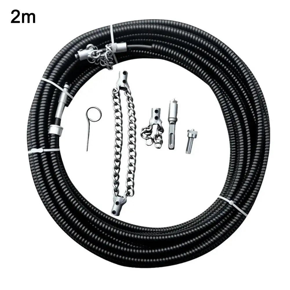 Electrical Drain Cleaner Dredging Sewer Special Tool Tool Solid Chain Dredging Spring Oil Stain Blocking Pipeline Dredging Tool Oasis Select B