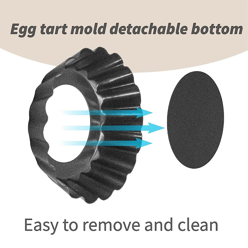 Mini Tart Pans 8cm Non-Stick | Removable Bottom Egg Tart Molds Tart Baking Molds Oasis Select