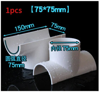 PVC Open Tee Pipe joint Repair Patch Drain Pipe Adapter Tube Connectors for Home Outdoor Industrial Plumbing Accessories Oasis Select 75x75mm 1 Other