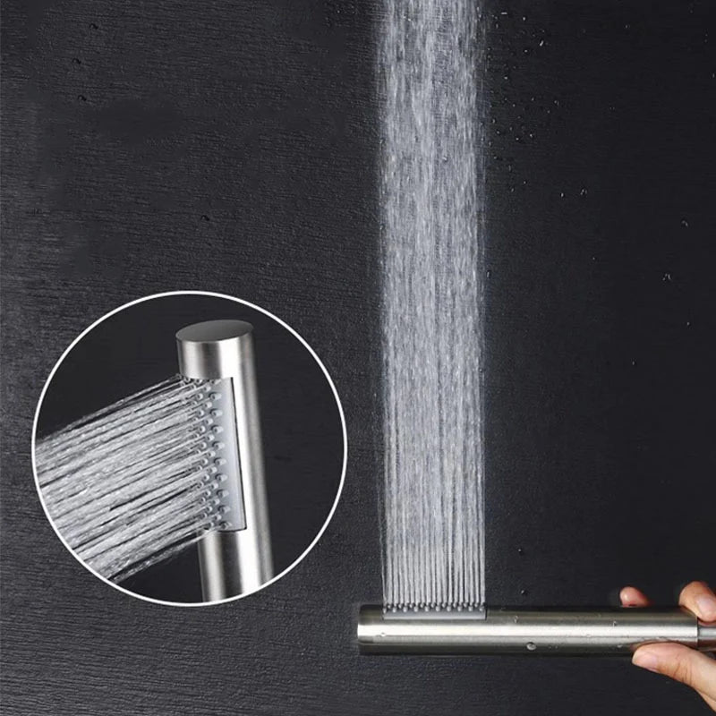 Handheld Stainless Steel Booster Shower Head | Water Saving