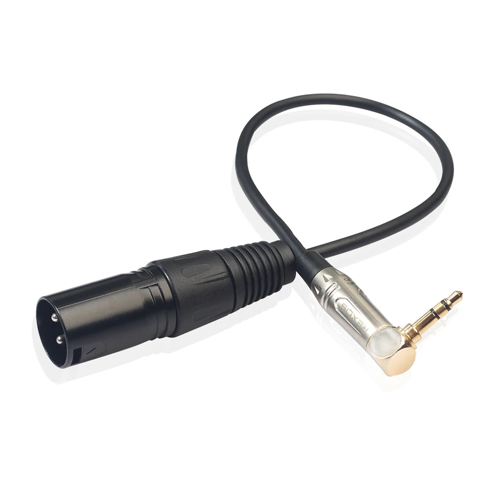 90 Degree 3.5mm Stereo TRS Male To XLR 3Pin Male Microphone Extension Cable Accessories Wire Cord for Headphone Microphone Oasis Select