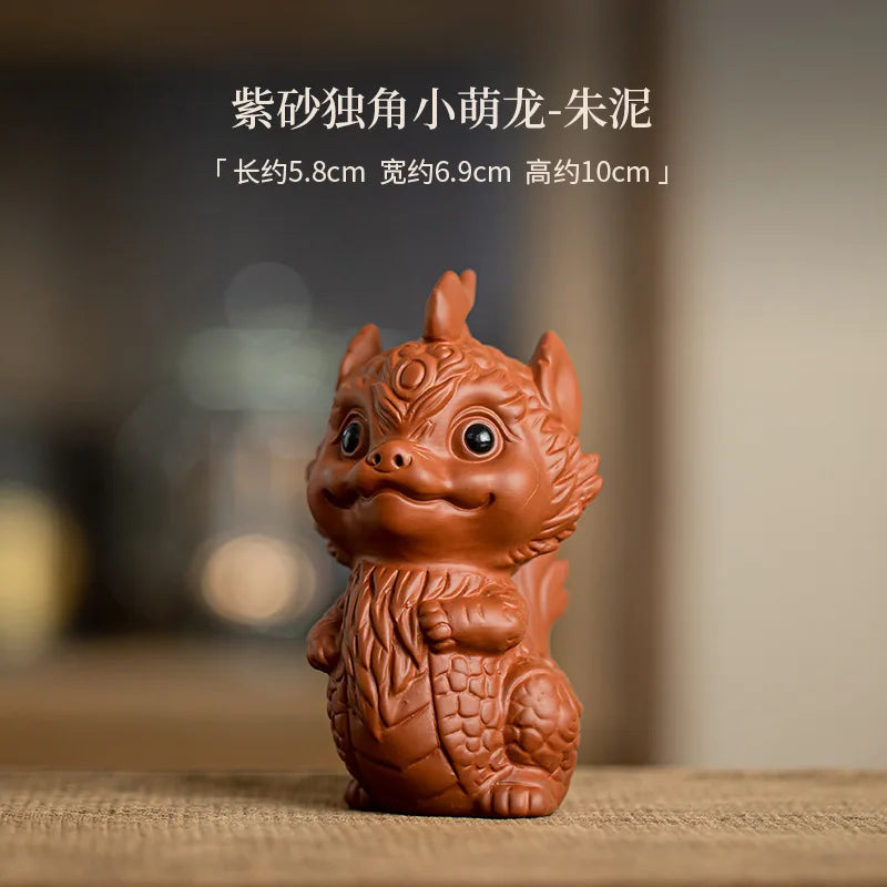 Purple Clay Dragon Tea Pet Ornament Cover Tea Play Tea Table Tea Brewing Play Small Tea Pet Kung Fu Tea Ceremony Accessories Oasis Select Dragon Girl - Zhu Ni