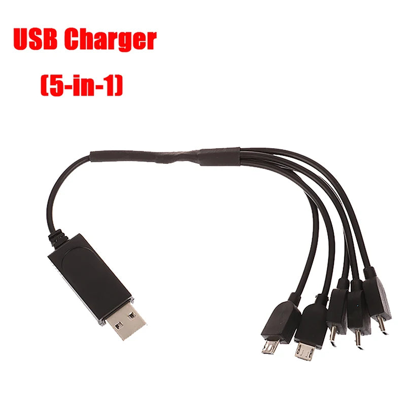 1Pc 3.7V 500mAh 5 in 1 Charger For E58 XS809 Battery Multi-function Charging Cable Rc Drone Lithium Battery Charger Accessory Oasis Select