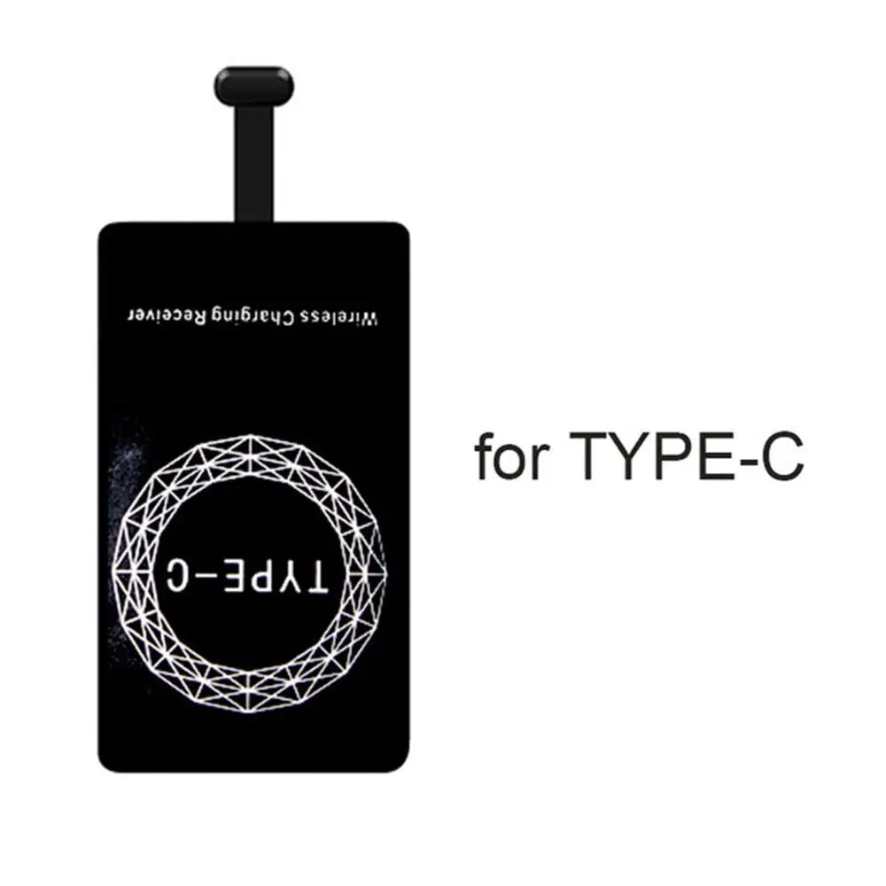 For iPhone 5 5S SE 6 6S 6Plus 7 Plus Android Type-C Adapter Qi Wireless Charging Induction Patch Charge Coil Receiver Charger Oasis Select 3