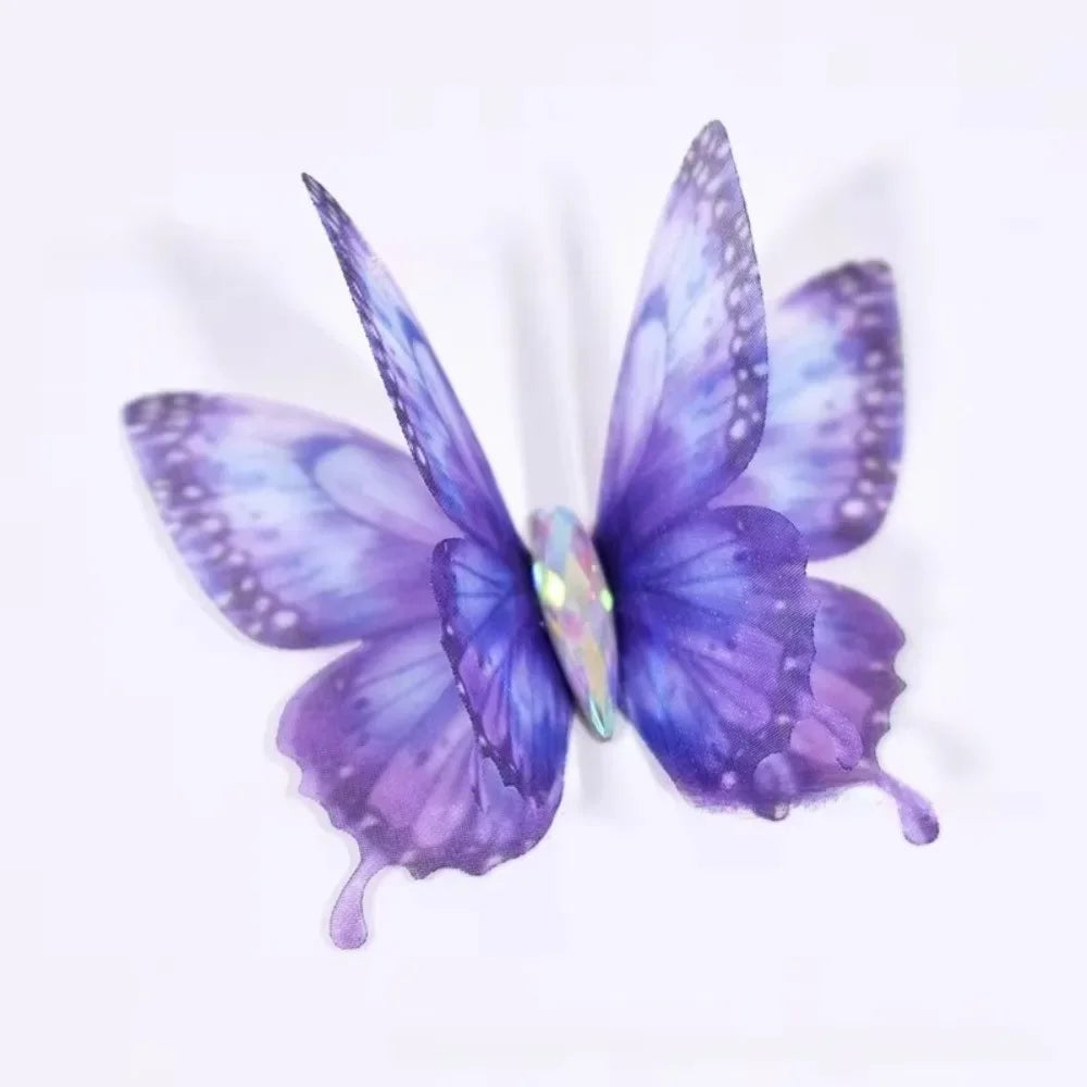 50Pcs 3D Organza Butterfly Appliqués – Gradient Mesh Patches