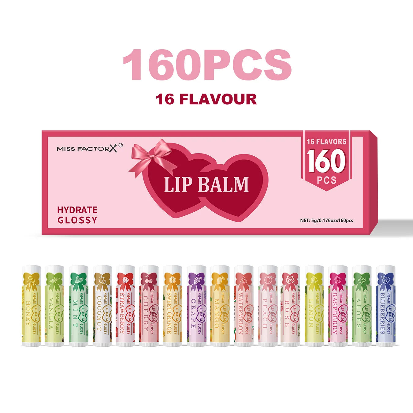 160 piece fruit jelly long-lasting moisturizing lipstick set for long-term travel care Oasis Select 160PCS lipstick
