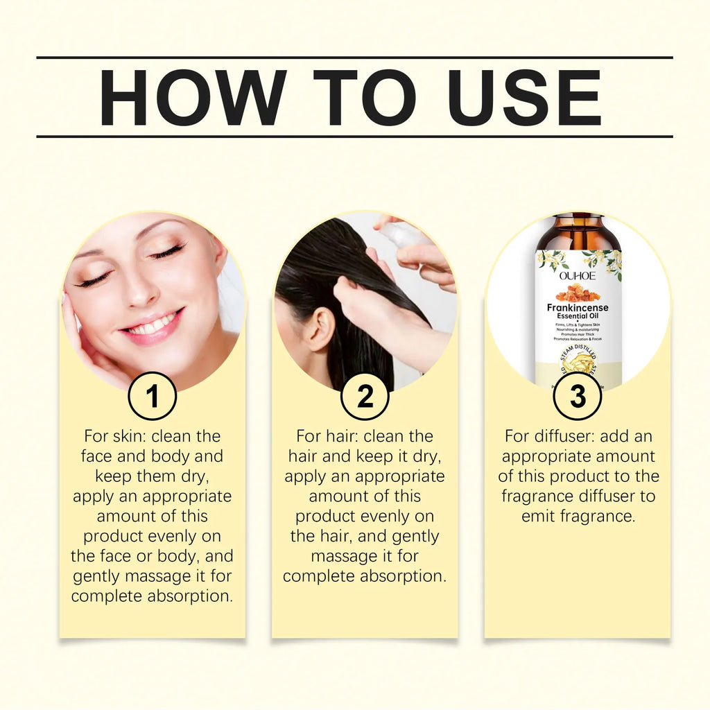 Frankincense Essential Oil for Hair, Skin & Body – 60ml Essential Body Oil Oasis Select