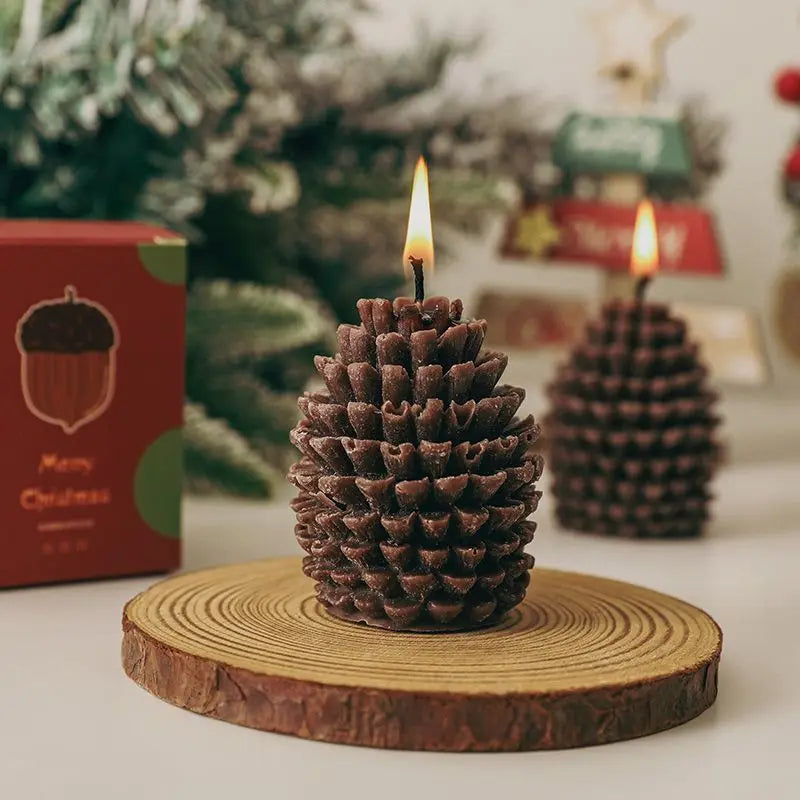 Christmas Pinecone Scented Candles Atmosphere Gifts Handcrafted Ornaments Souvenirs Scented Wax Shape Oasis Select