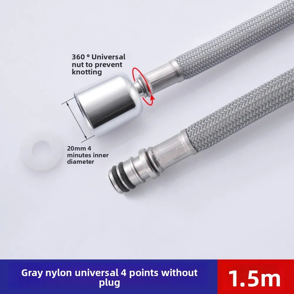 Bathroom Nylon High Pressure Flexible Smooth 1.5/2.0 Meter Shower Hose Flexible Handheld Anti Winding GI/2 Universal Pipe Tube Oasis Select