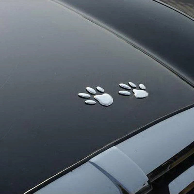 1 Sheet Car Stickers Creative Decals Paw 3D Animal Dog Cat Foot Prints Decal Car Motocycle Sticker Car Accessories Oasis Select