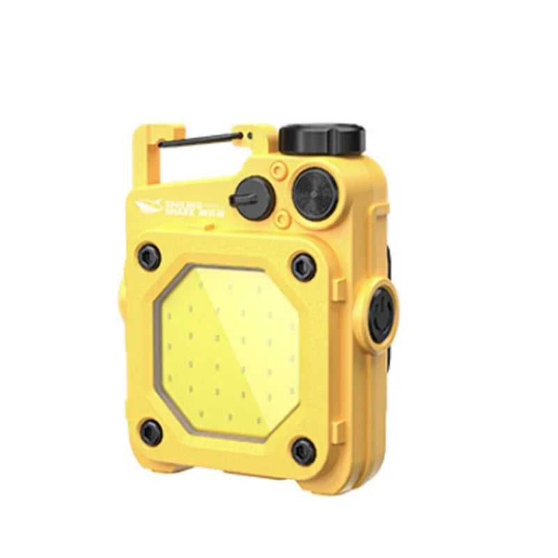 High Power COB LED Keychain Light Portable Rechargeable Hanging Flashlight for Outdoor Camping Waterproof Lantern Pocket Lamp Oasis Select Yellow-1000mAh