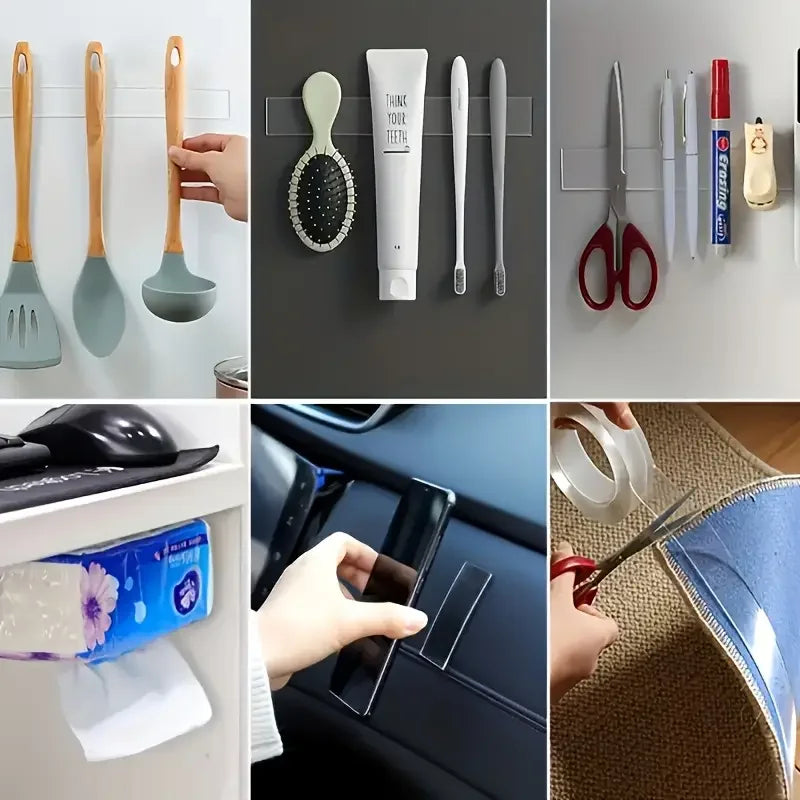 10M Ultra-Strong Nano Double-Sided Tape | Thick Transparent PE Acrylic | Waterproof High Viscosity | No Residue | For Plastic/Wo Oasis Select