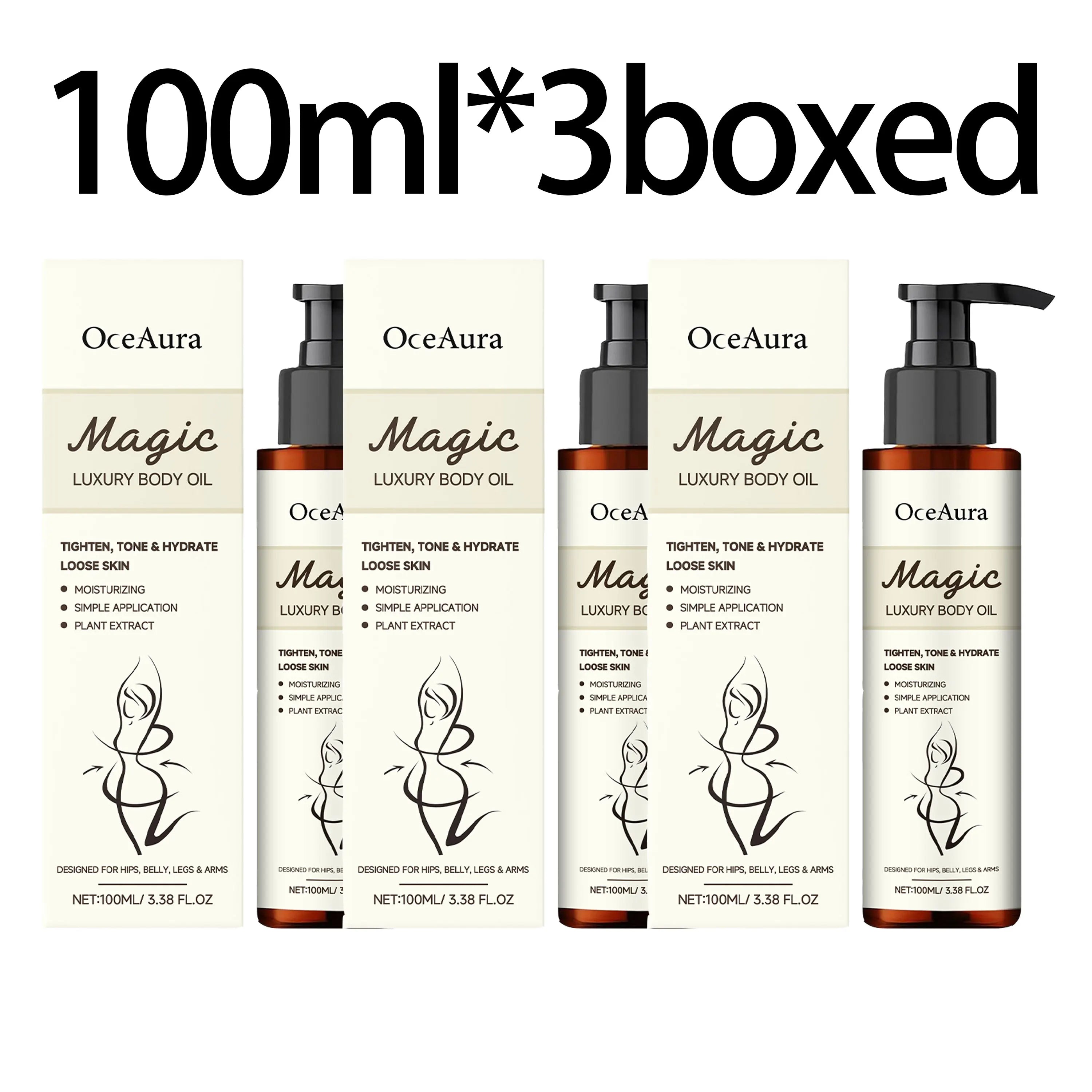 Bouncy Body Oil Moisturizing Anti Cellulite Firming Fade Fine Line Improve Sagging Body Refreshing Hydrate Firming Body Oil Oasis Select 100mlX3boxed