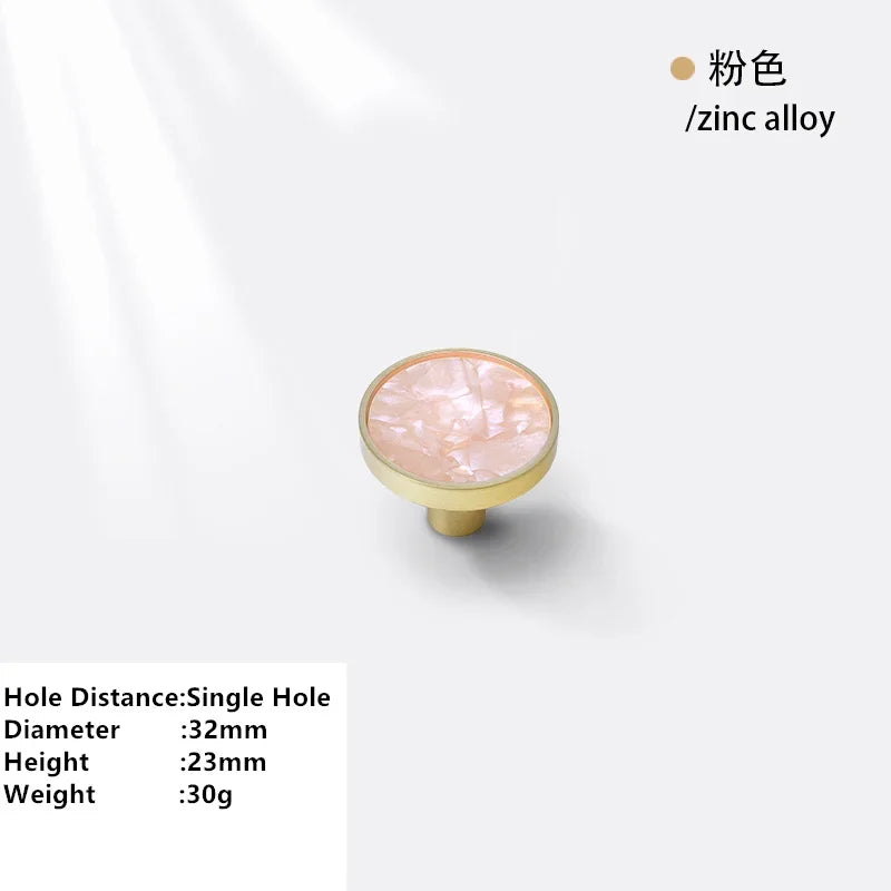 Handles Drawer Cabinet Furniture Kitchen Handles for Cabinet Knob Door Drawer Furniture Kitchen Knob Brass Polychrome Shell Oasis Select Pink