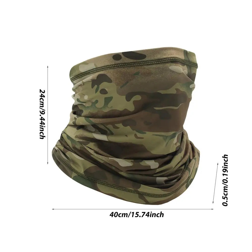 Face Bandana UV Protection Face Neck Gaiter Soft Camouflage Print Sun & Wind-proof Breathable Neck Cover For Men Skiing Oasis Select Green