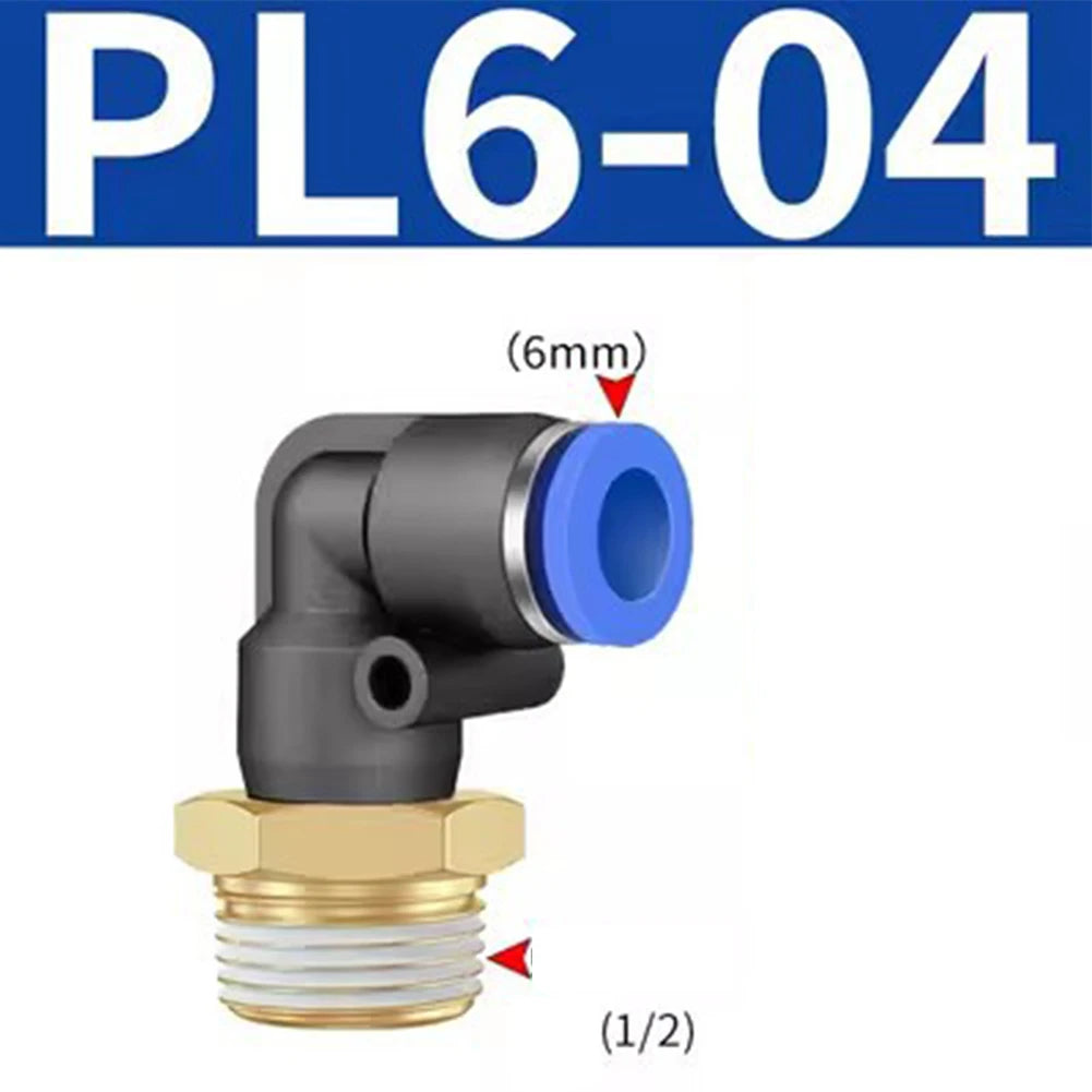 Pneumatic Quick Connector Air Fittings Thread Elbow Adapter PL4-16mm Hose Tube Elbow Air Hose Fittings Quick Connector Oasis Select PL6-04