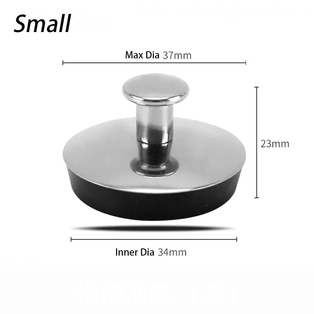 1Pcs Stainless Steel Bath Plug Easy to Use Kitchen Bathroom Accessory Drain Stopper Water Rubber Bath Tub Caps Oasis Select Small