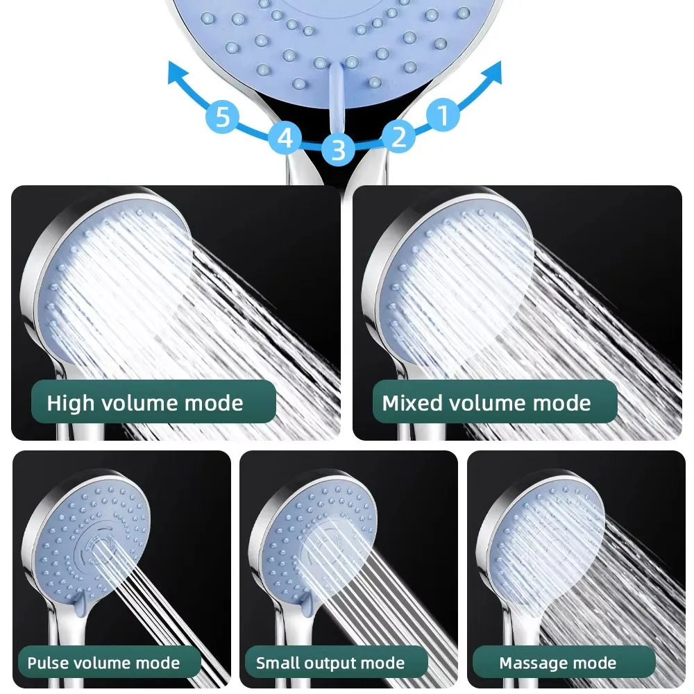 Bathroom Pressurized Hand Shower Package Accessories Shower Nozzle Large Water Output 5 Models Universal Adaptation Save Water Oasis Select