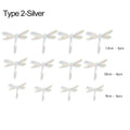 12-Pack 3D Dragonfly Wall Stickers – Gold Silver Rose Gold