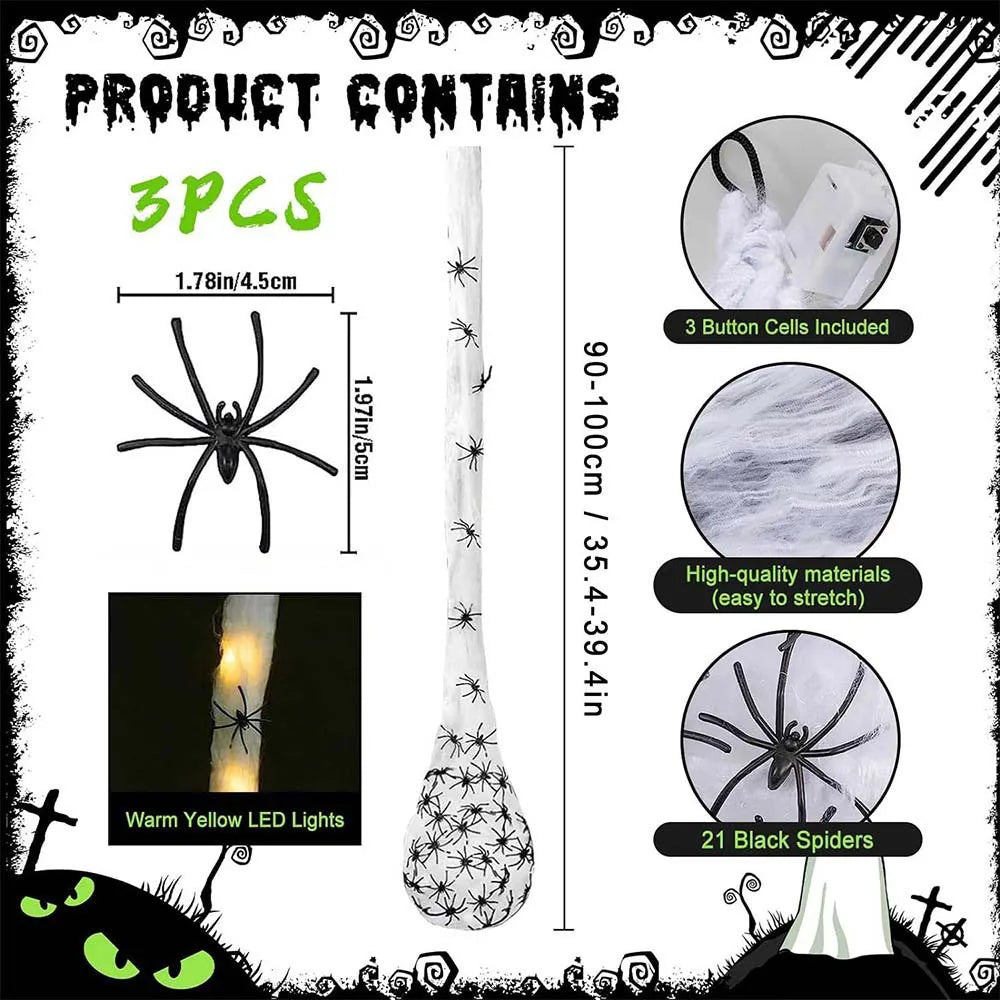 Halloween LED Glowing Spider Egg Bag Hanging Decoration Halloween Hanging Decor Oasis Select