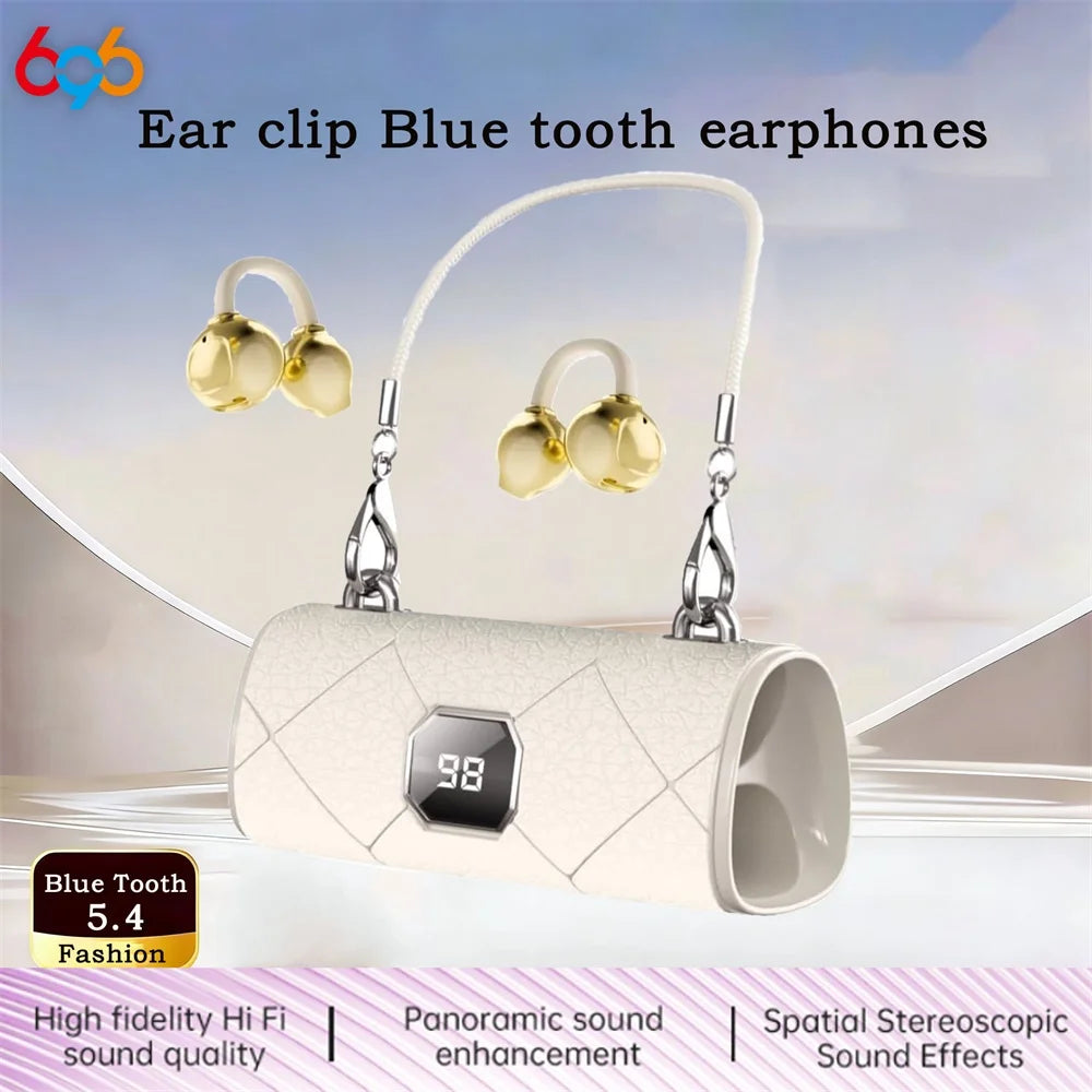 Wireless Bluetooth Earphones Women Sleep Ear Clip Headset Handbag Headphone HD Call Music Noise Reduction Lady Earphones Oasis Select