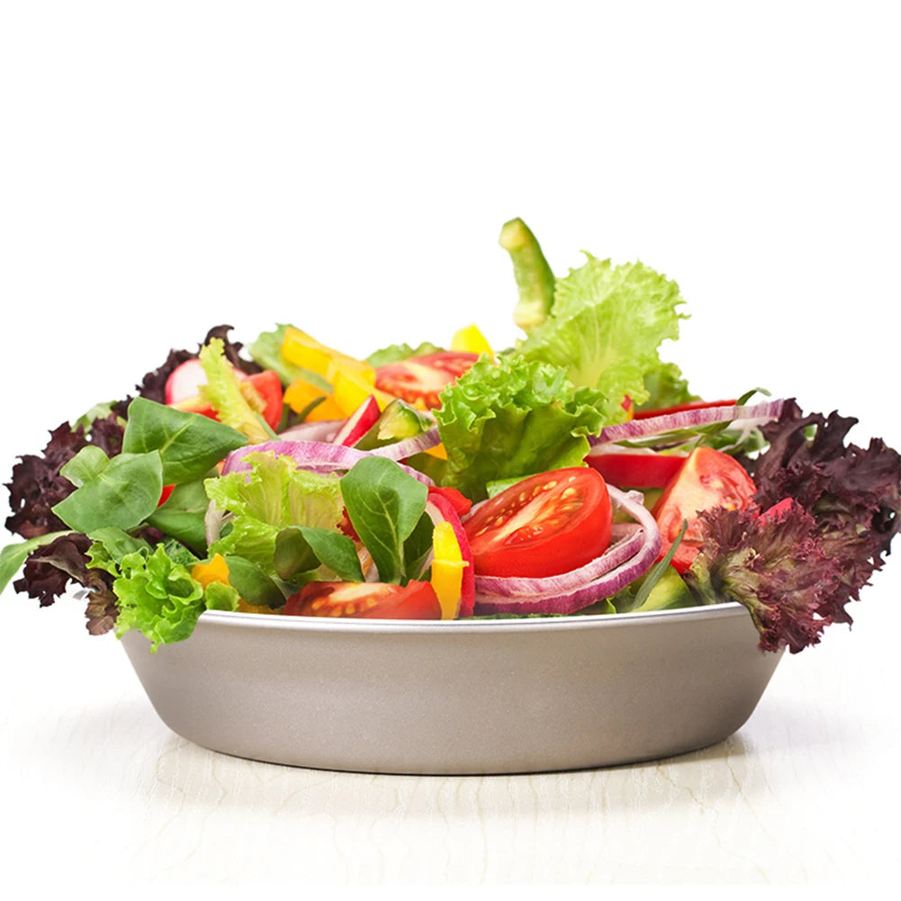 1pc Camping Hiking Bowl Dish Plate 5.5*1.0" Titanium Outdoor Pan Tableware Cookware For Food Fruit Sauce Garden Indoor Tools Oasis Select