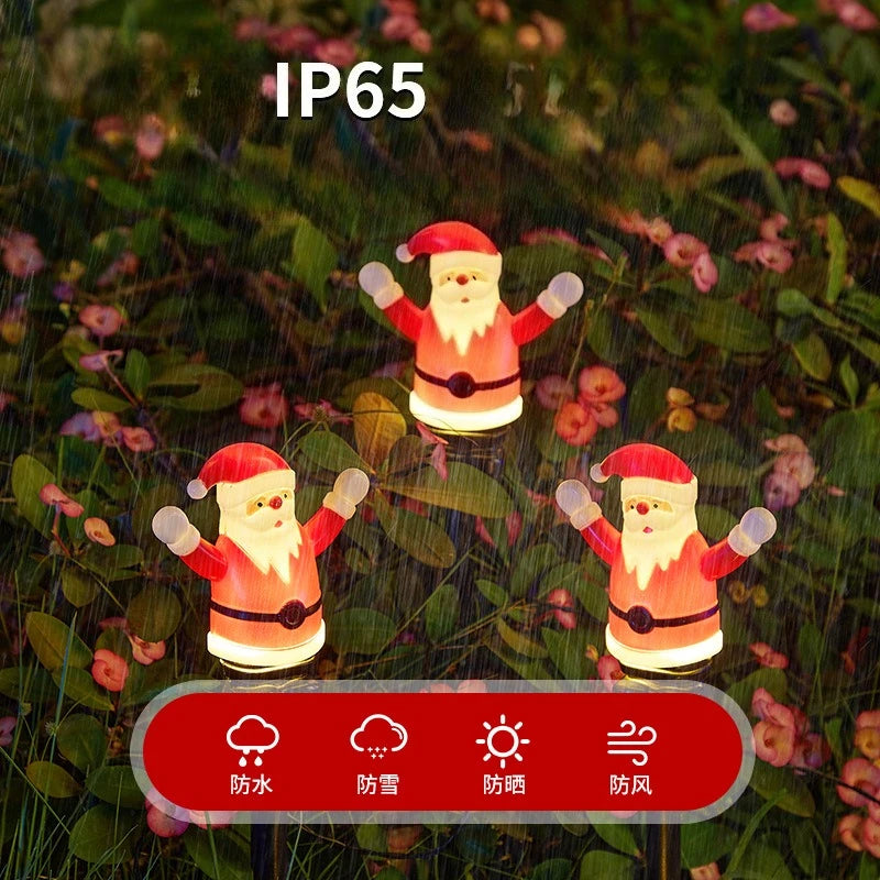Solar-powered Santa Claus Ground Plug Light, LED Waterproof Garden Outdoor Lawn Light, Holiday Decorative Light Oasis Select