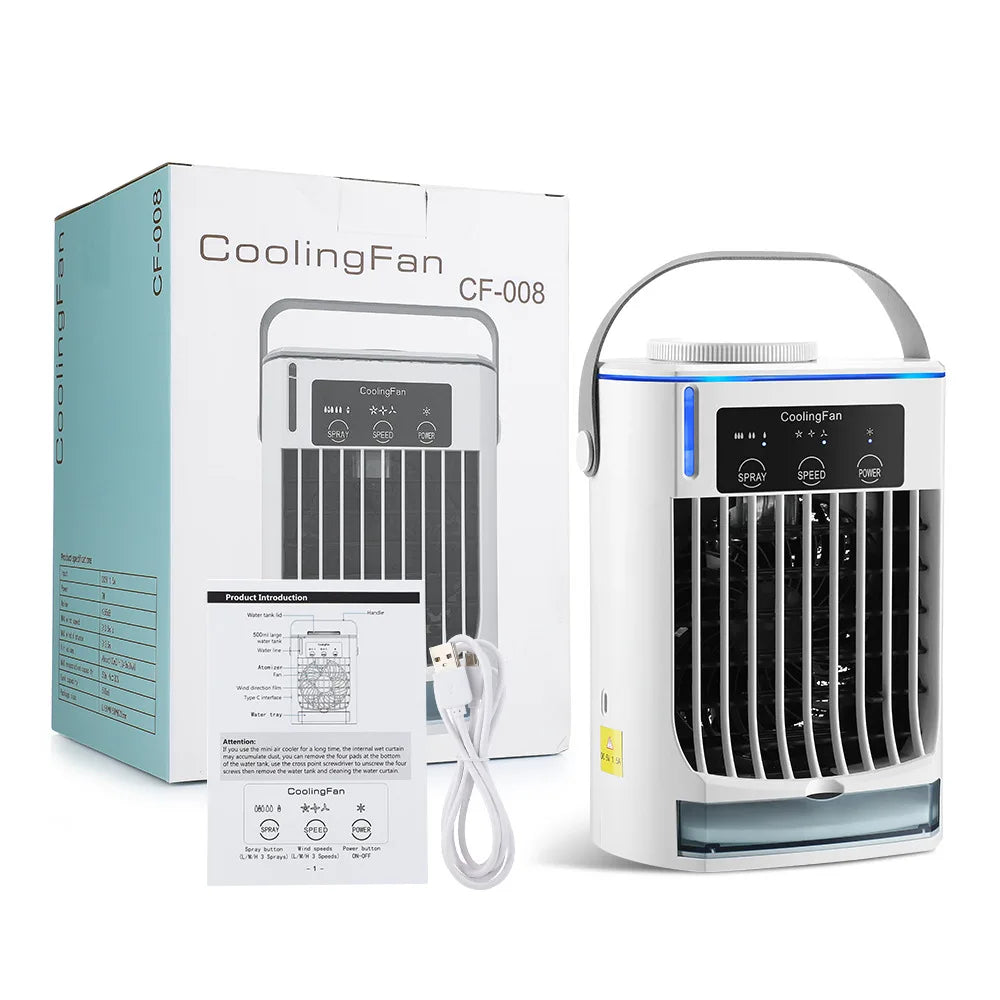 URGGU USB Desktop Misting Fan – 3-Speed Cool Air Humidifier