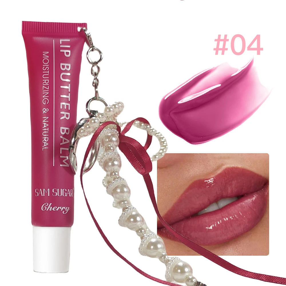 SAM SUGAR Pearl Chain Lip Butter Balm Mirror Gloss | 5 Shades