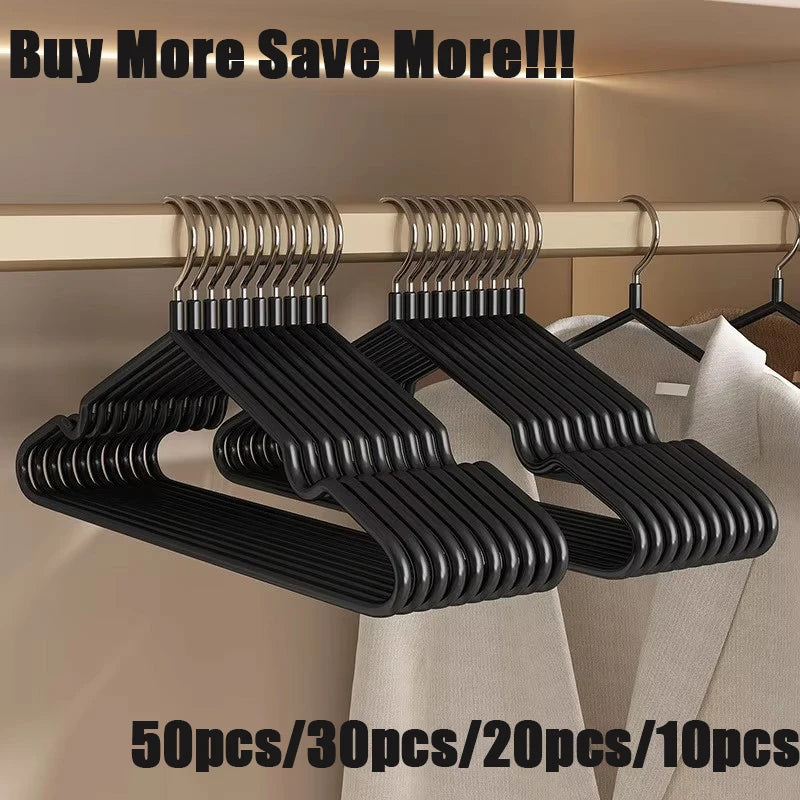 50-Pack Non-Slip Slim Metal Clothes Hangers | Space-Saving