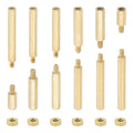 WISH M2+3Mm Support Screws, 240 Pieces Male To Female Hexagon Brass Support Washer Screw Nut Combo Kit, Gold Oasis Select Gold