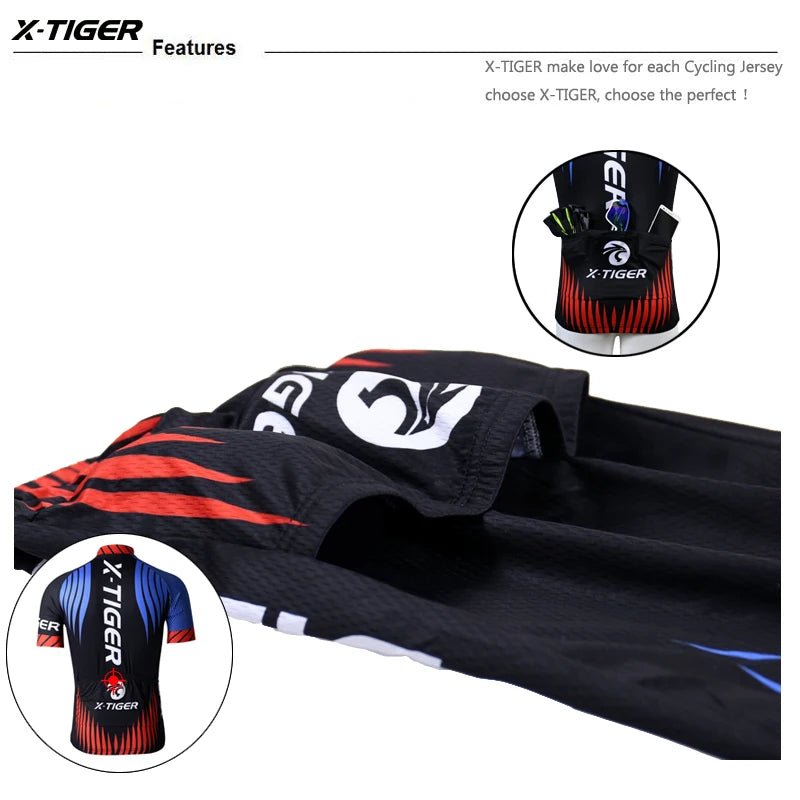 X-TIGER Cycling Jersey Men Mountain Bike Clothing Quick-Dry Racing MTB Bicycle Clothes Uniform Breathale Cycling Clothing Wear Oasis Select