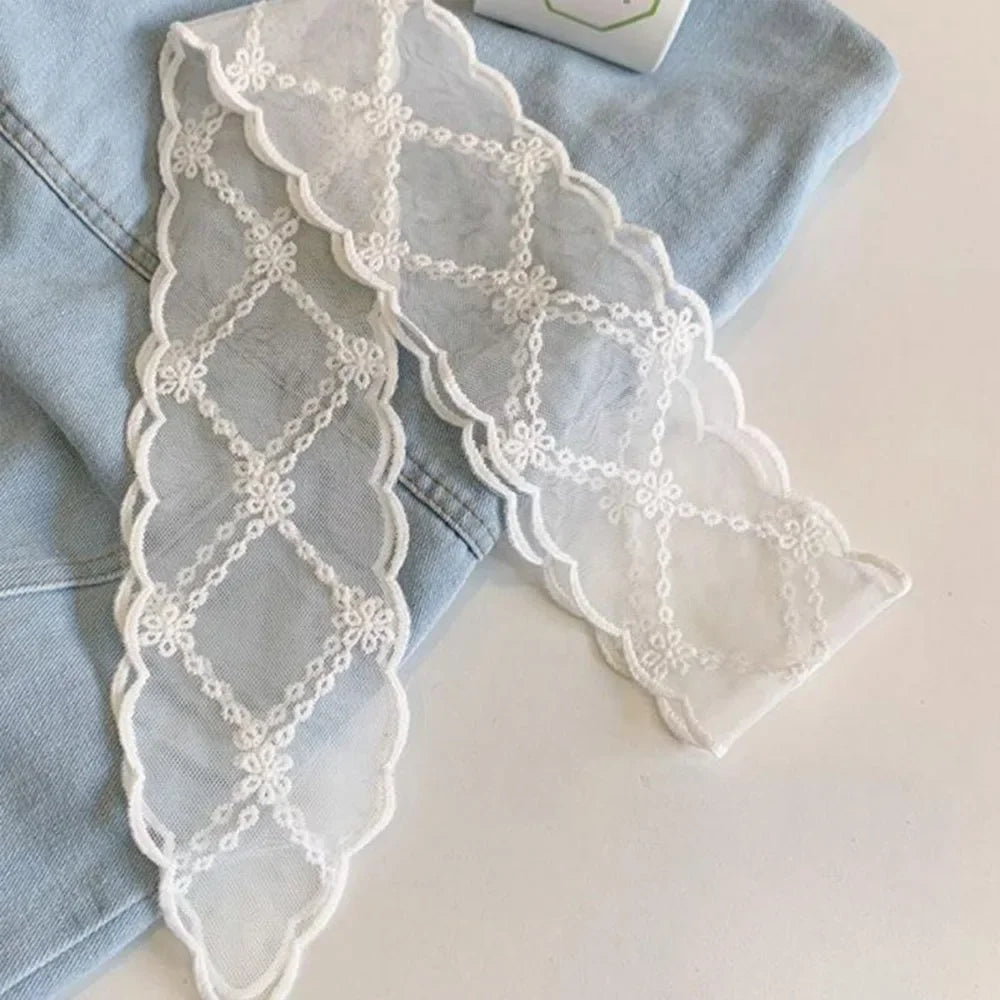 Fashion Multi-Functional Lace Scarf Pastoral Forest Style Fairy Hair Tie Spring-Summer Bandana Scarves for Women Girls Oasis Select 1