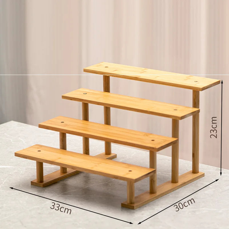 3-Layer Bamboo Desktop Shelf | Plant & Décor Storage Rack
