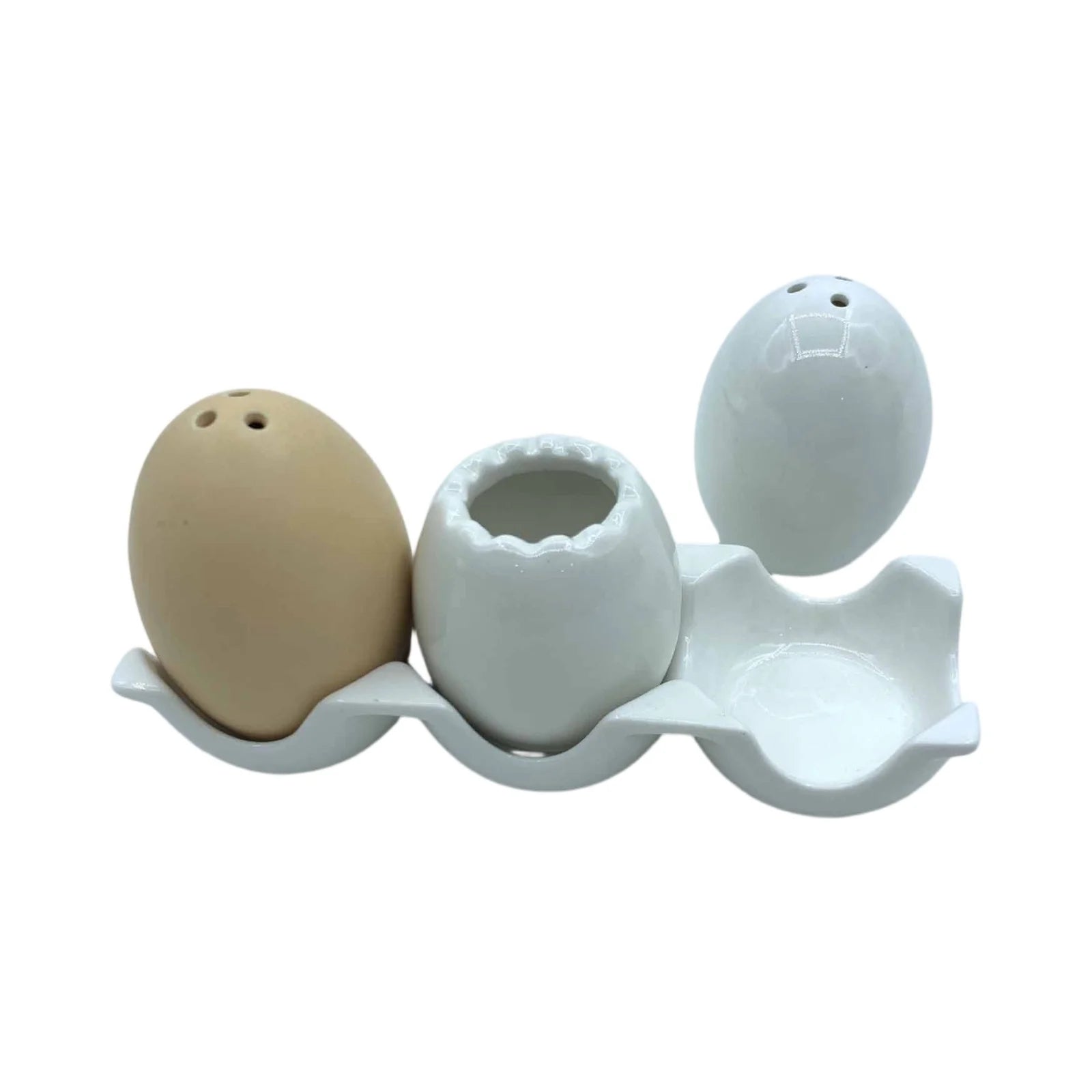 Egg-Shaped Ceramic Spice Bottle Set with Tray & Toothpick Box Ceramic Spice Set Oasis Select