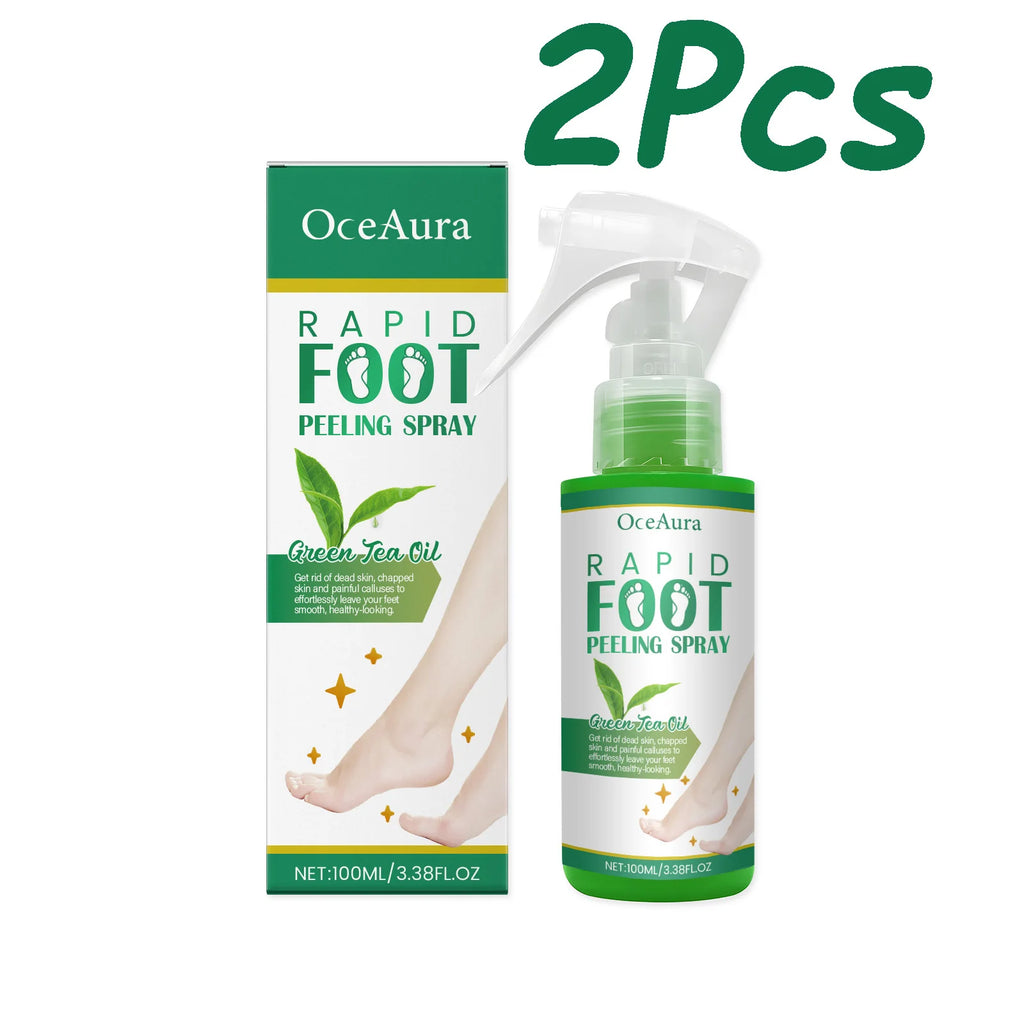 OceAura Foot Peeling Spray – Exfoliate & Heal Cracked Heels Foot Exfoliating Spray Oasis Select 200ml Boxed