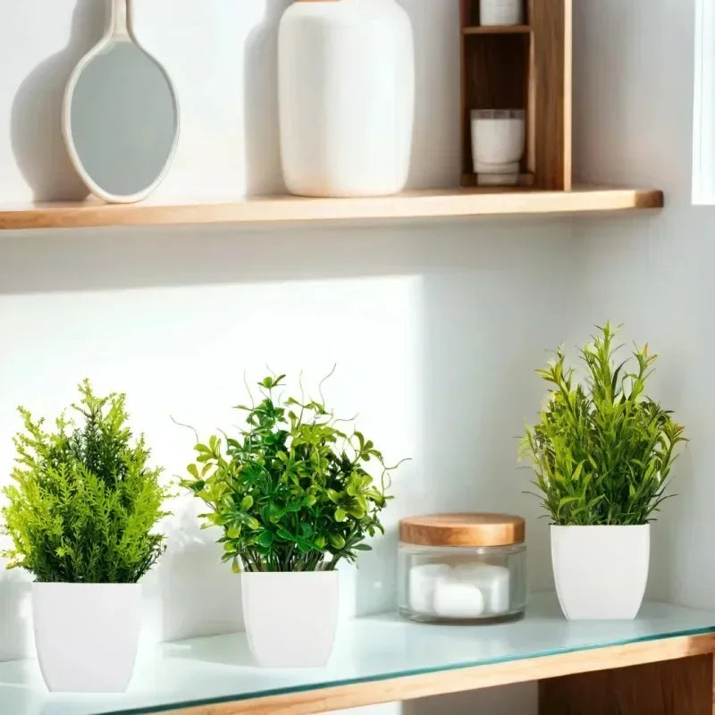 Lifelike Artificial Potted Plants for Home Office Decor Mini Fake Greenery Desk Top Decoration Modern Table Centerpiece Oasis Select
