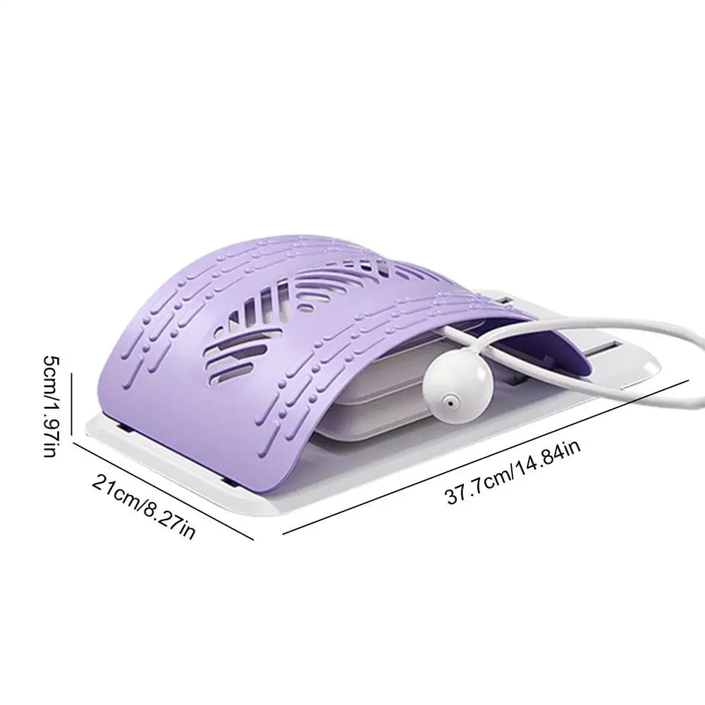 Lumbar Stretcher Ergonomic Back Stretcher for Lower Back Relief Adjustable Support Board Corrector for Workout Women Men Indoor Oasis Select CN Purple