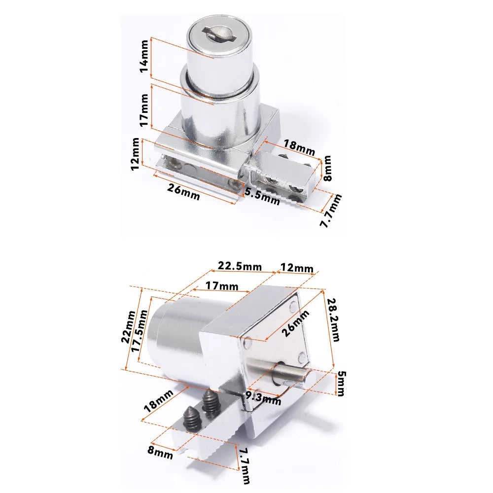Zinc Alloy Sliding Glass Door Lock – No Drill Cabinet Security